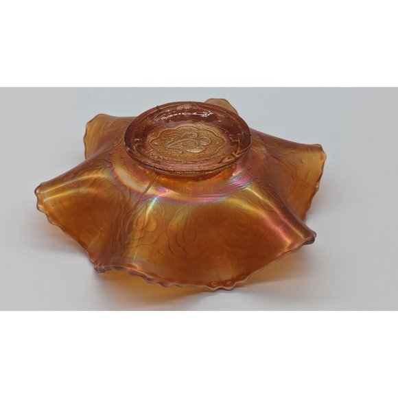 Vintage Fenton persian medallion small carnival glass dish rare marigold - Picture 12 of 16